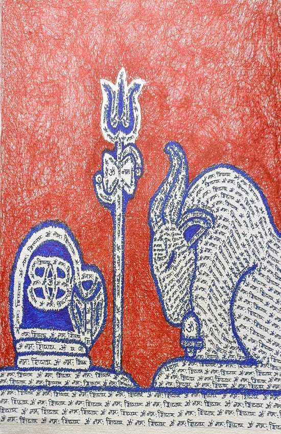 वडोदरा. भगवान शिव की आराधना के महापर्व श्रावण माह में शहर के परमहंस आर्ट के युवा कलाकार किशन शाह के अनुसार श्रावण के महीने में अपनी कला के माध्यम से वे भगवान शिव की पूजा करते हैं। इस साल उन्होंने भगवान शिव के पंचाक्षर मंत्र (ऊं नम: शिवाय) लिखकर महादेव के चित्र बनाए हैं। भगवान शिव के शिव तांडव, ध्यान केंद्रित शिव, उनके वाहन नंदी के रूप में चित्रों के साथ-साथ उनके मंत्र भी शामिल हैं। उनकी पेंटिंग की कला को तंत्रकला के नाम से जाना जाता है।