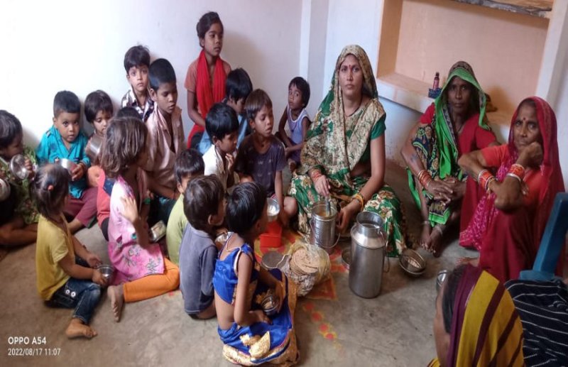 Anganwadi building constructed 5 km away from the village