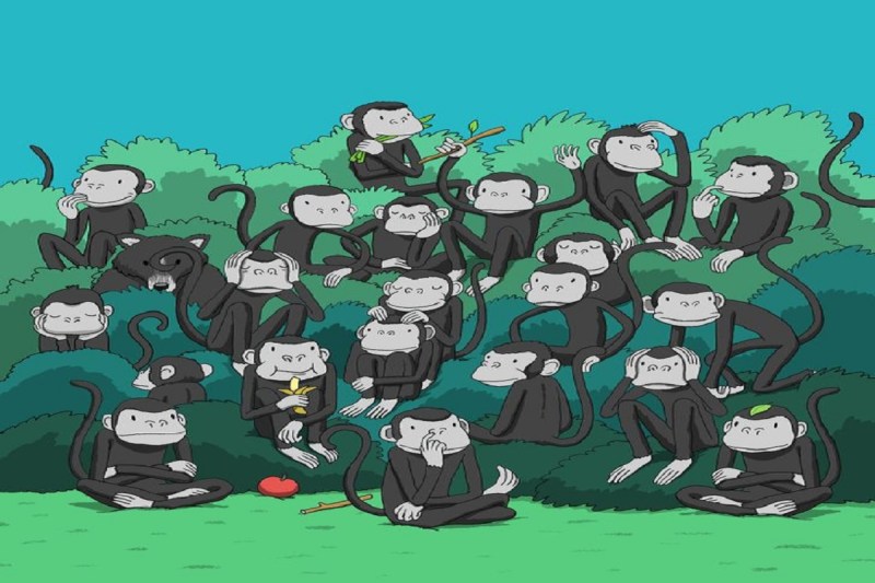  Optical Illusion: Spot the hidden Bear among the Monkeys