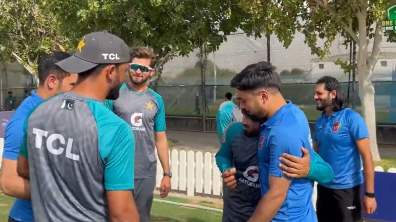 asia cup 2022 pakistan and afghanistan players namaz together video