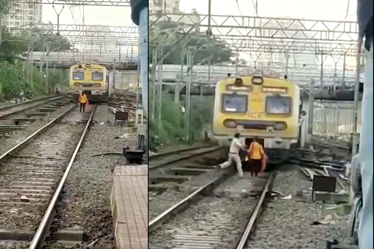 RPF jawan saved a girl standing in front of a Mumbai local