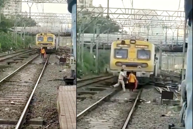 RPF jawan saved a girl standing in front of a Mumbai local