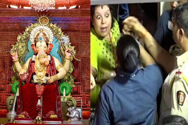 Disput at Lalbaugcha Raja Darbar, Argument between Devotees and security guards