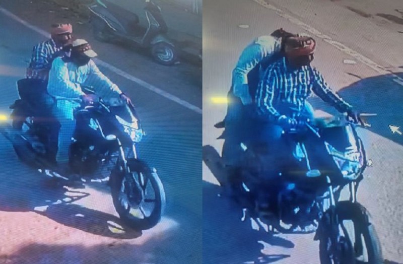 कार का शीशा तोड़कर 7 लाख की उठाईगिरी, बिना नंबर की बाइक के साथ सीसीटीवी में कैद हुए आरोपी
