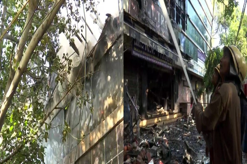 Delhi Fire Breaks Out In Building Near Chandni Chowk Metro Station Firefighters Controled
