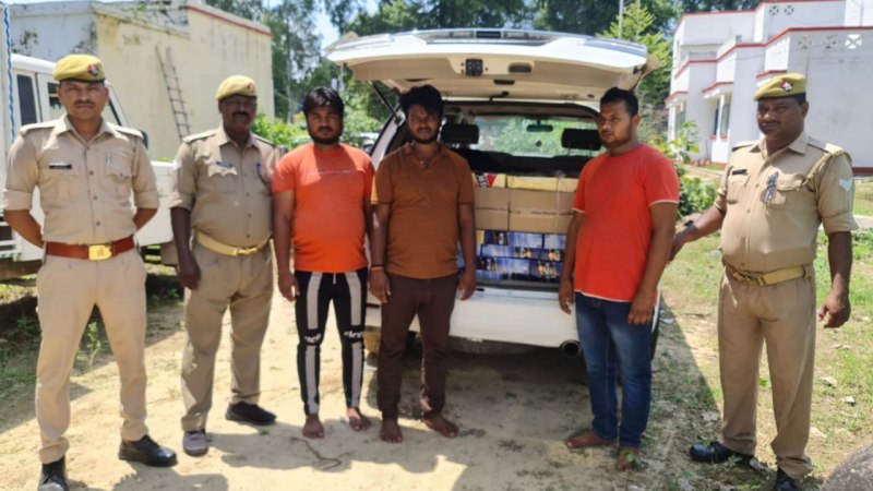 हरियाणा से बिहार के लिए अंग्रेजी शराब की तस्करी के बड़े गिरोह का खुलासा, तीन अभियुक्त गिरफ्तार