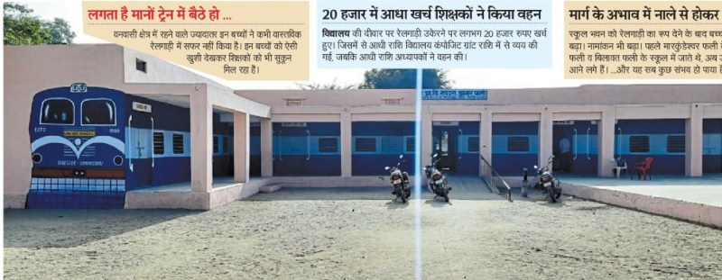 बच्चे स्कूल आने में करने लगे आनाकानी, शिक्षकों ने रेलगाड़ी लाकर खड़ी कर दी