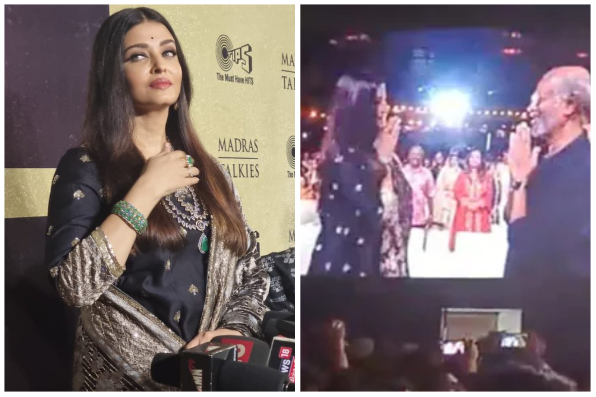 aishwarya rai touched rajinikanth feet