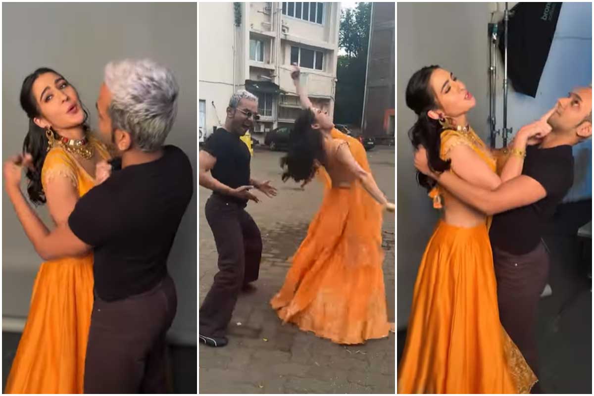 sara ali khan romantic dance video with hair stylist gone viral on social media