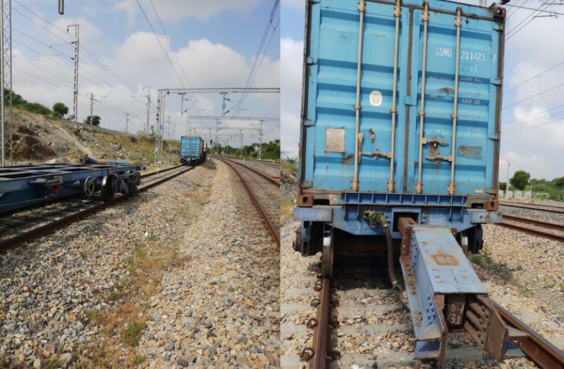 goods train divided into two parts in beawar ajmer