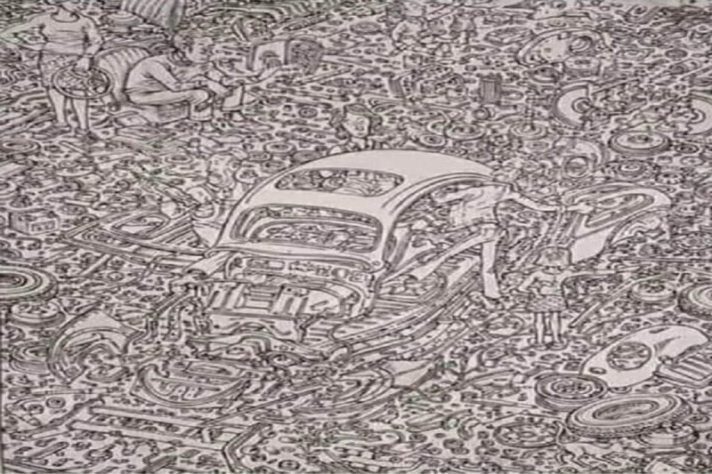 Optical Illusion: if you can find 7 persons & a cat in the picture, your brain is in top condition