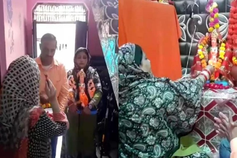 ruby_khan_installed_idol_of_mother_goddess_in_aligarh_during_navratri.jpg