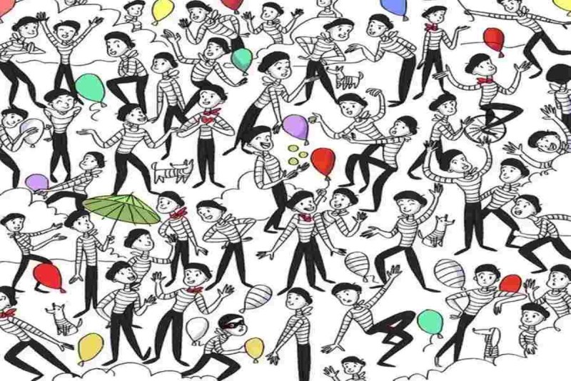 Optical Illusion Find the Odd Mime among the Mimes in 3 Seconds