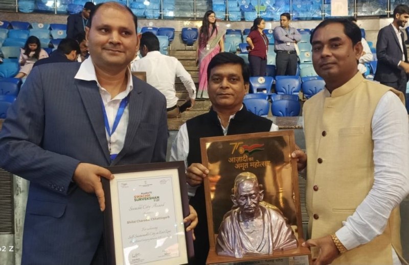 भिलाई - चरोदा 3 लाख तक की आबादी वाला देश का दूसरा बेहतर सफाई वाला निकाय बना