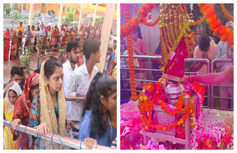 शारदीय नवरात्रि 2022: अष्टमी पर पूजी जा रहीं मां अलोप शंकरी, सुबह से लग रहे जयकारे