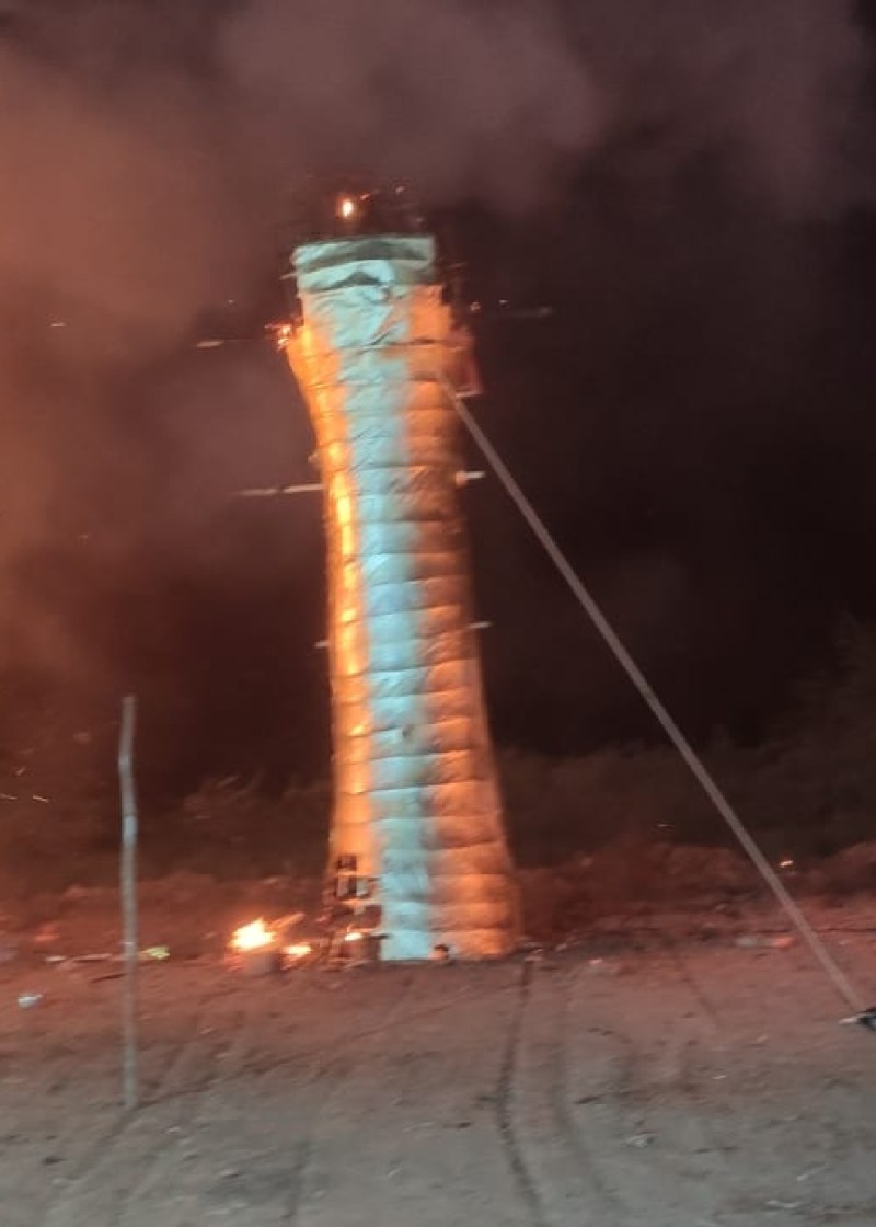 घटिया निर्माण की भेंट चढा रावण दहन कार्यक्रम