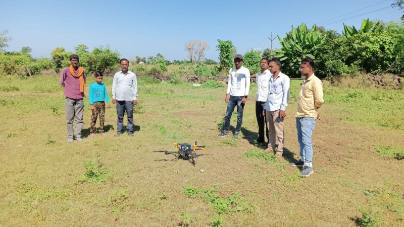ड्रोन कैमरे से हो रहा आबादी भूमि का सर्वे