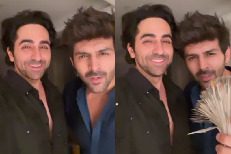 kartik aaryan so drunk in ayushmann khurrana diwali party flaunts 500 rupees notes