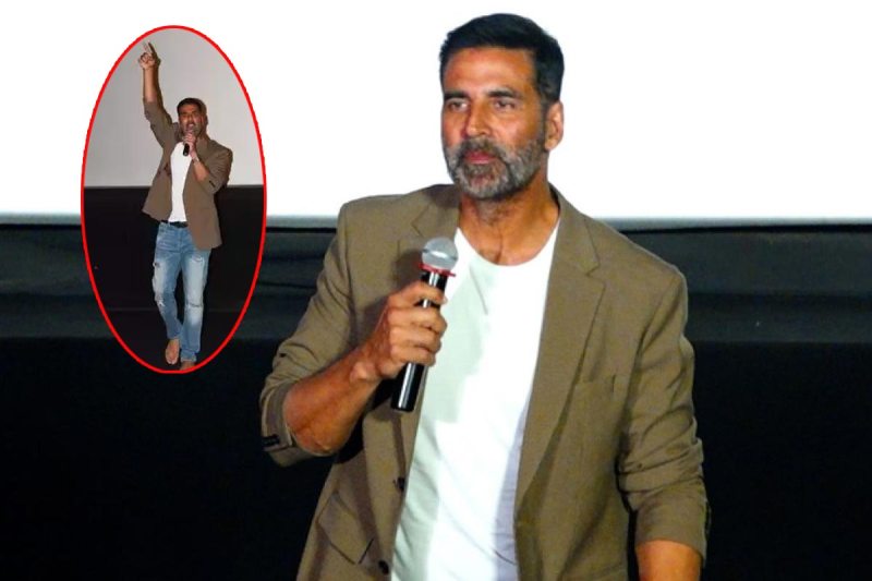 akshay kumar take off his shoes on the stage actor sings ram setu song jai shree ram anthem