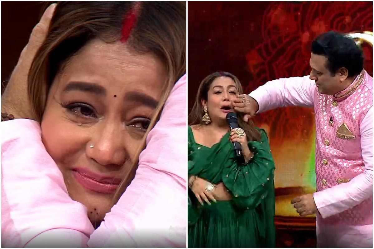 indian idol 13 govinda wipes tears of crying neha kakkar watch video