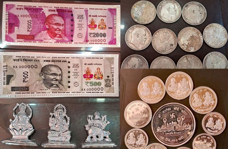 चांदी के 2 हजार व 500 के नोटों की काफी डिमांड