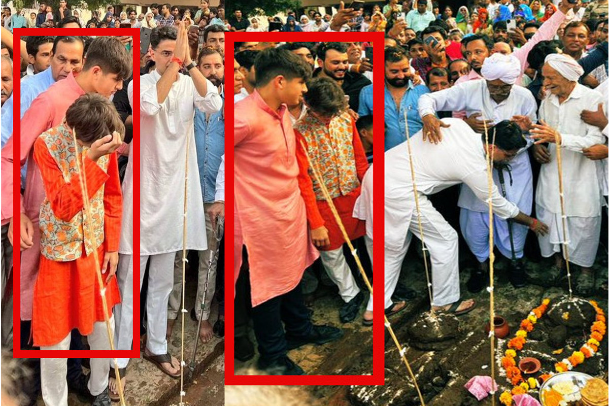 Sachin Pilot with son Aaran और Vehaan Pilot during Greater Noida visit