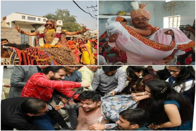 कहीं वधू घोड़ी पर चढ़कर निभाती है रस्मे तो कहीं दूल्हे के कपड़े देते हैं फाड़