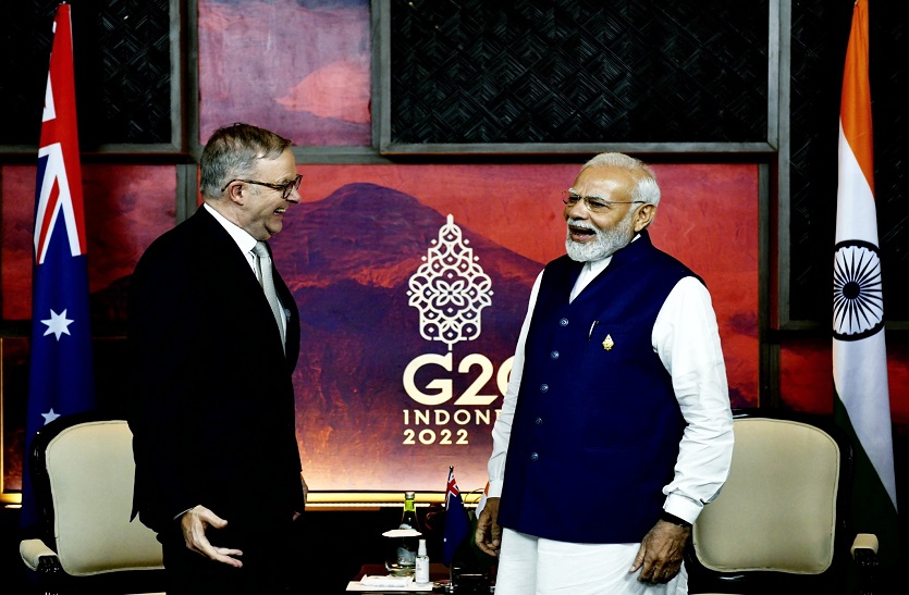Australian PM Anthony Albanese and PM Narendra Modi in a cheerful mood during G-20