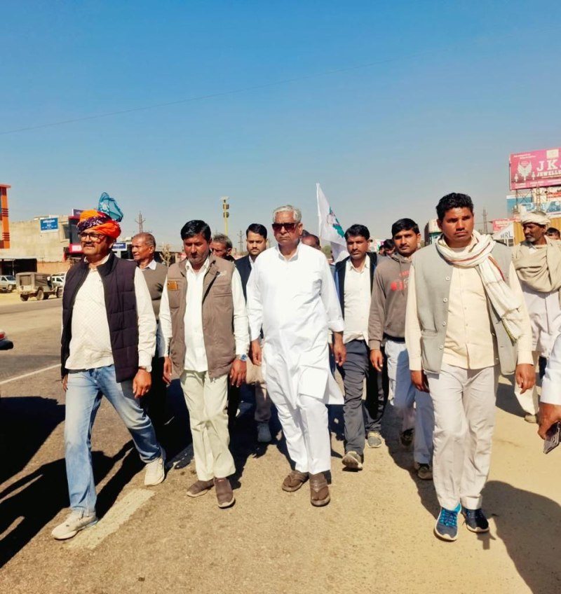 विधायक मोदी के नेतृत्व में नीमकाथाना जिला बनाओं पदयात्रा 9 को पहुंचेगी जयपुर