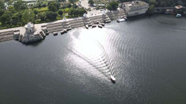 How does Asia's second largest artificial lake Jaisamand look like in drone photo