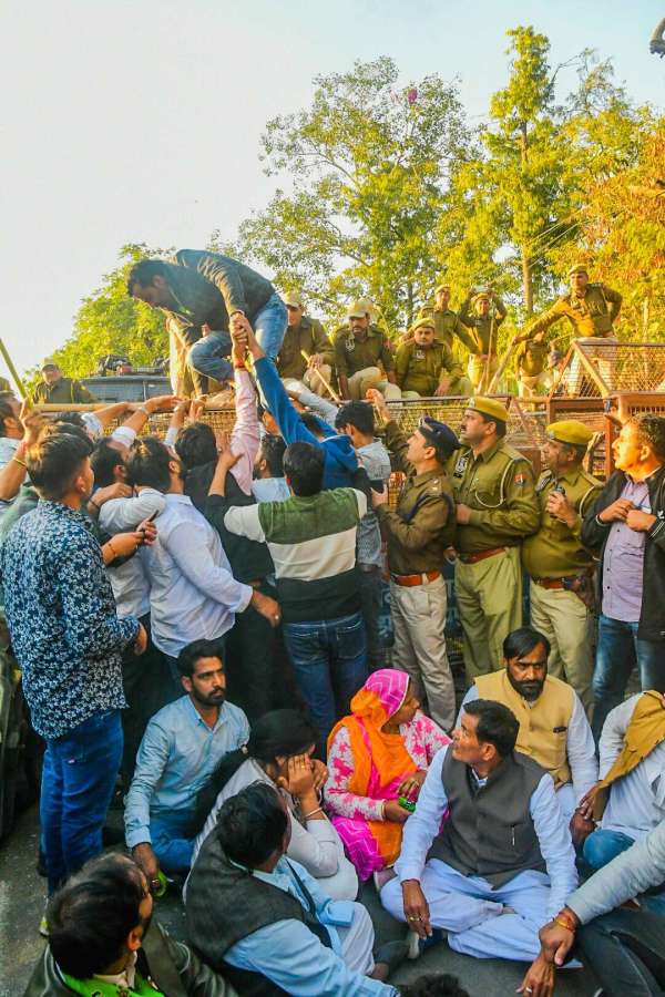 hanuman beniwal demo at civil lines fatak