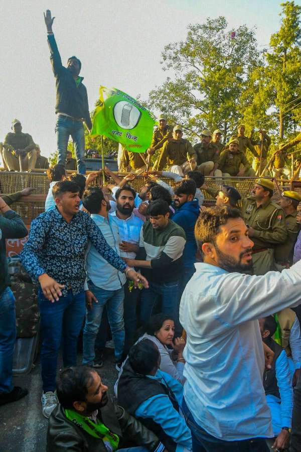 hanuman beniwal demo at civil lines fatak