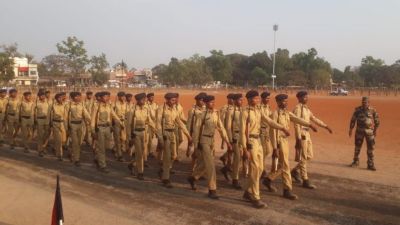 लालबाग़ में जवानों ने किया परेड का रिहर्सल