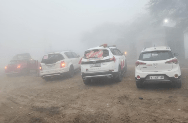Patrika Photo Gallery- Due to fog, the procession had to be stopped, a