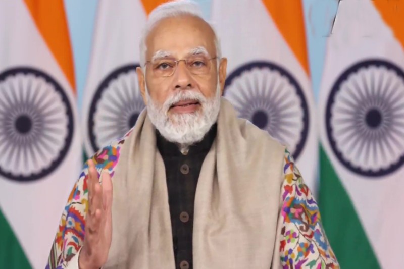 pm modi unveils model of netaji memorial