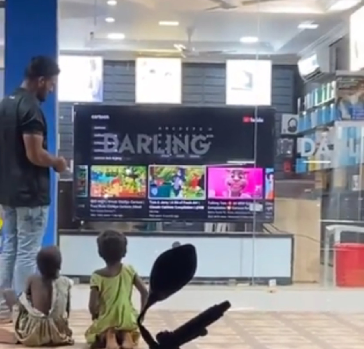 Store incharge lets homeless street kids watch tv