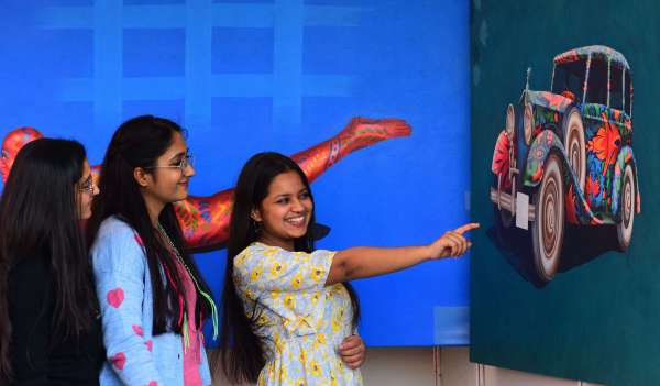 Live demonstration of the dying Dogra art at the art fair