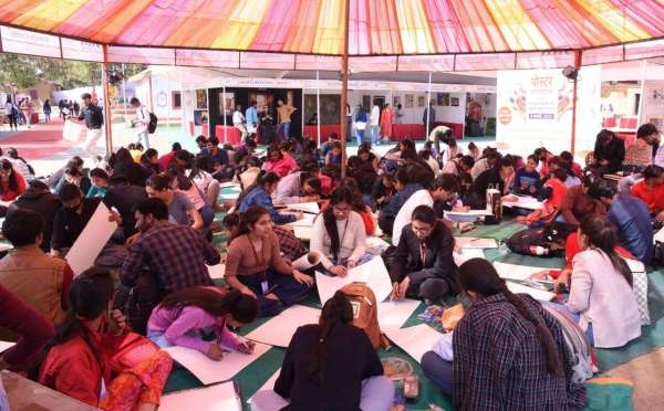 Live demonstration of the dying Dogra art at the art fair