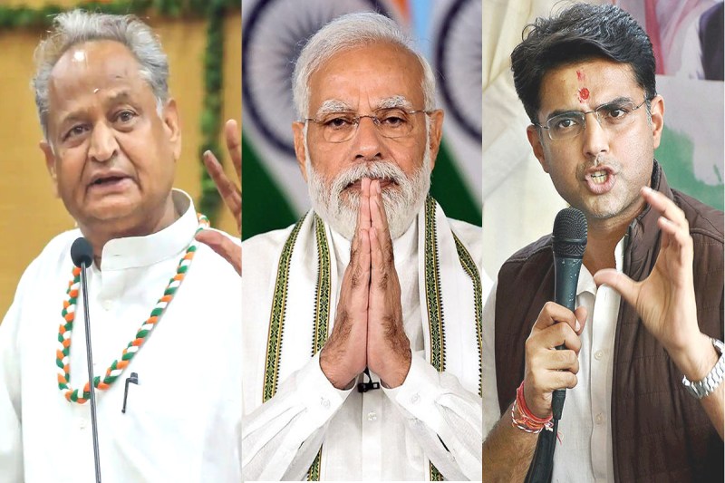 Ashok Gehlot Sachin Pilot takes on Modi government on Raipur ED Raids