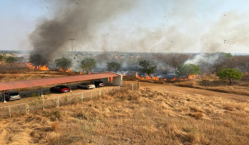 कलबुर्गी सीयूके परिसर में लगी आग
