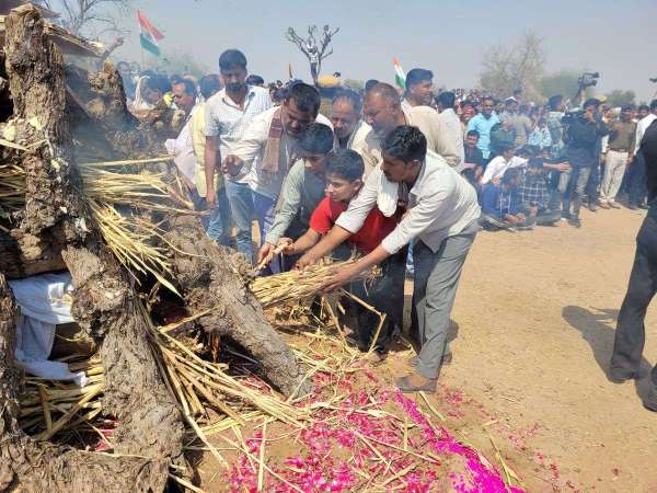 शहीद हवलदार भारमल ईनाणियां की देह पंचतत्व में विलीन