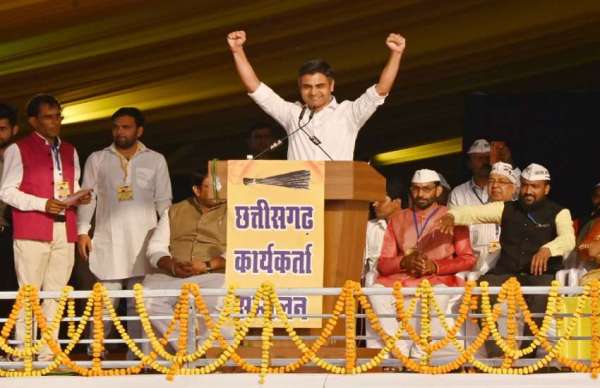 रायपुर। पंजाब के राज्यसभा सांसद डॉ संदीप पाठक सभा को संबो​धित करते हुए।