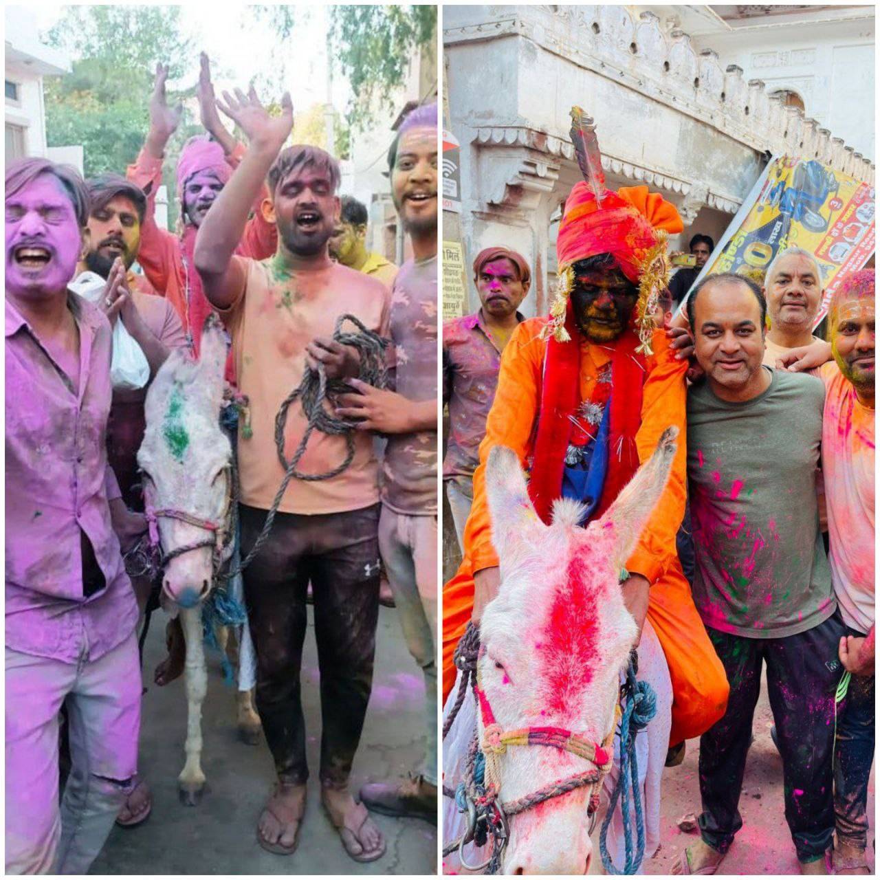 फलोदी में निकली मसखरों की बारात, चुलबुली अदाओं से खिले हर किसी के चेहरे