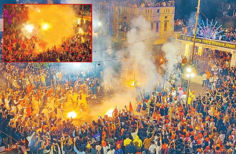 holi celebrated in menar udaipur