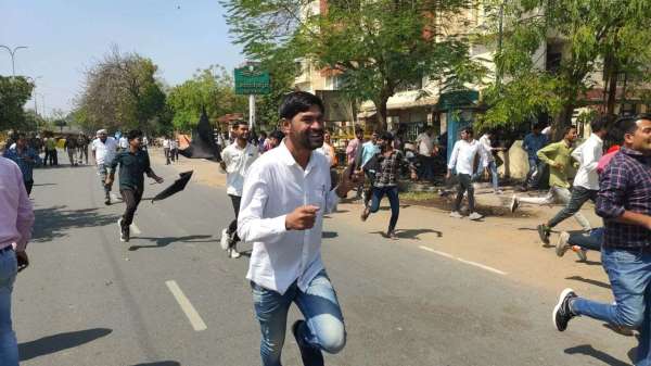 BJP protest against police misbehavior with MP Kirori