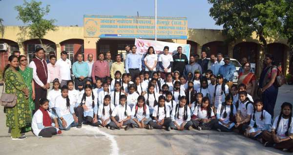 Girl students and officers cycled the message of girl empowerment...... view photos