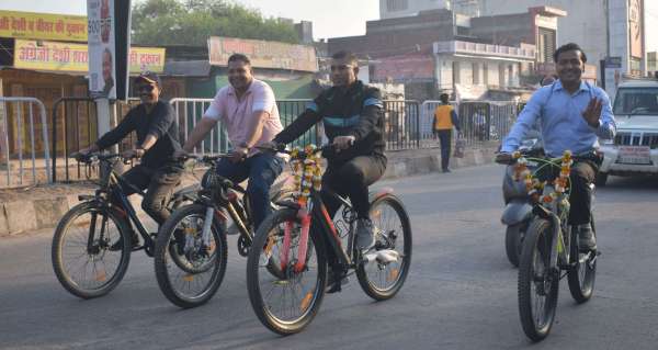 Girl students and officers cycled the message of girl empowerment...... view photos