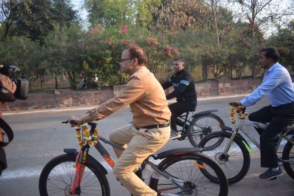 Girl students and officers cycled the message of girl empowerment...... view photos