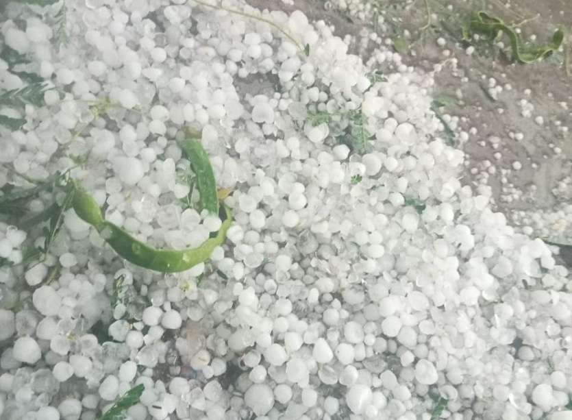जयपुर में गिरे चने के आकार के ओले, बारिश से बहे नाले