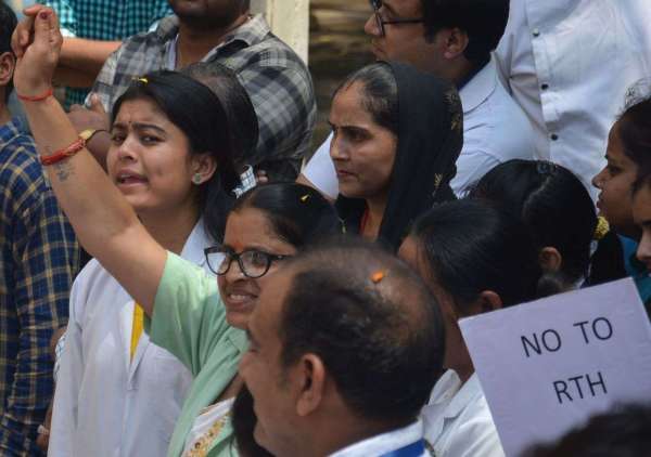 protests against right to health bill in alwar